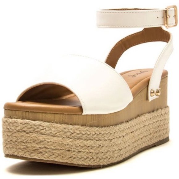 white espadrille flatform
